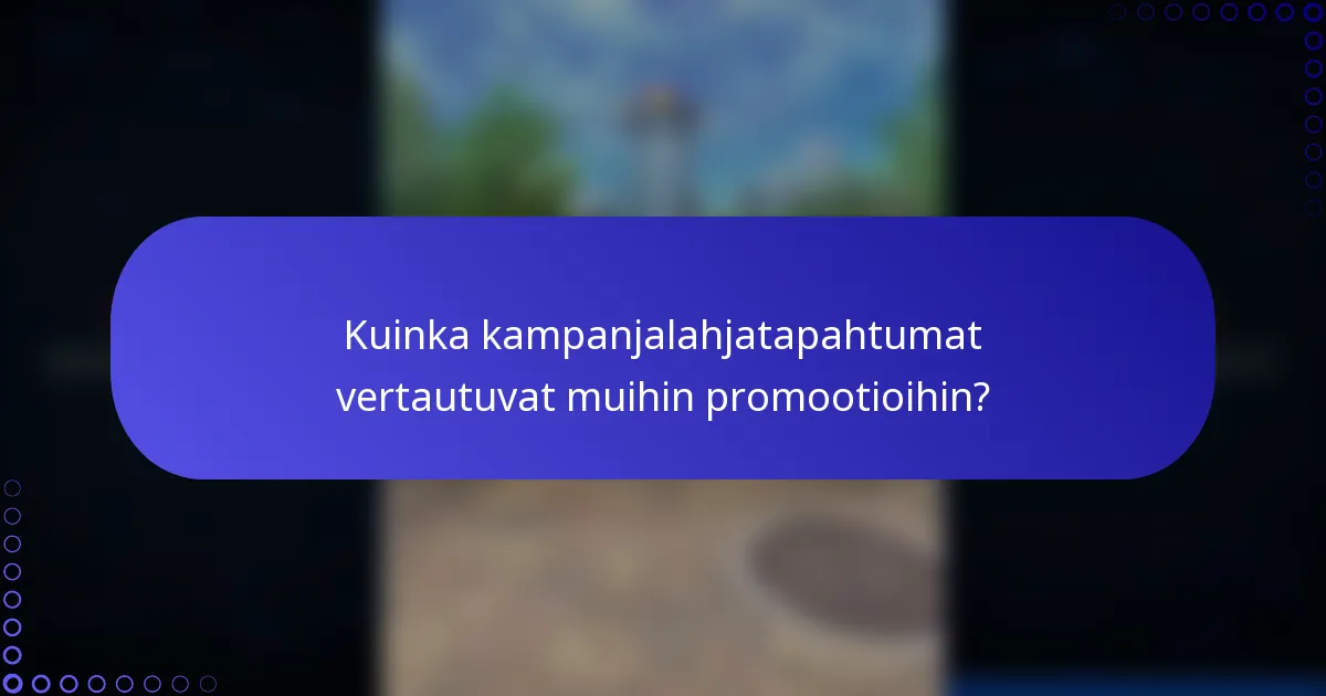 Kuinka kampanjalahjatapahtumat vertautuvat muihin promootioihin?