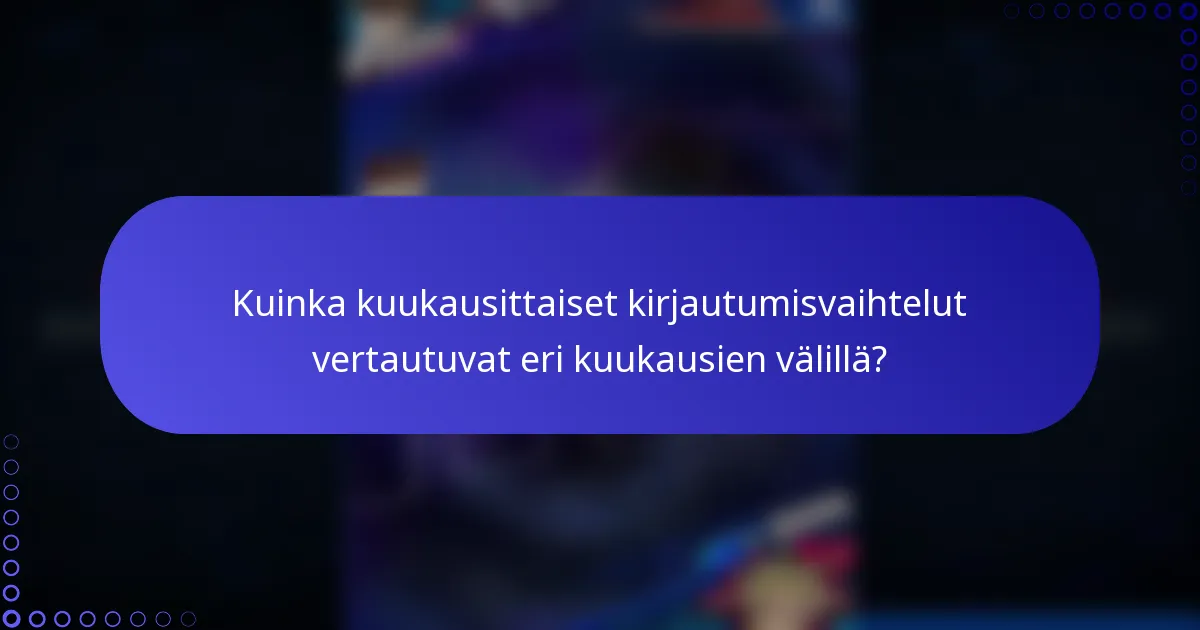 Kuinka kuukausittaiset kirjautumisvaihtelut vertautuvat eri kuukausien välillä?